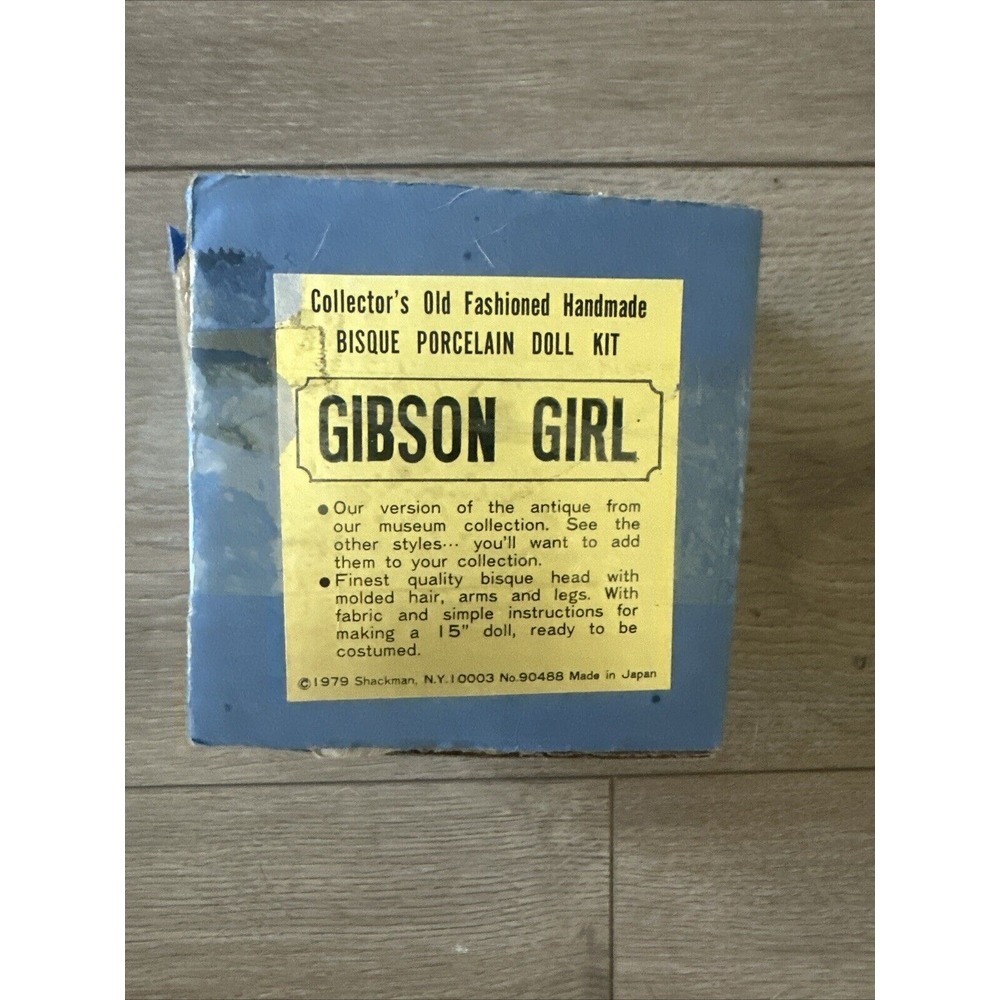 Vintage‎ 1979 Gibson Girl Handmade In Japan Bisque Porcelain Doll Kit
